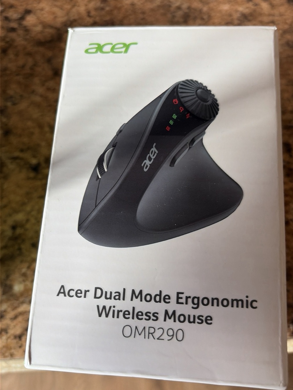 Acer Black Ergonomic Vertical Wireless Mouse